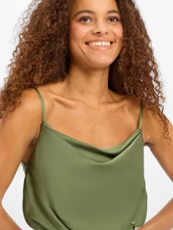 Hey Kyla Kleider*Damen Abendkleid oliv uni