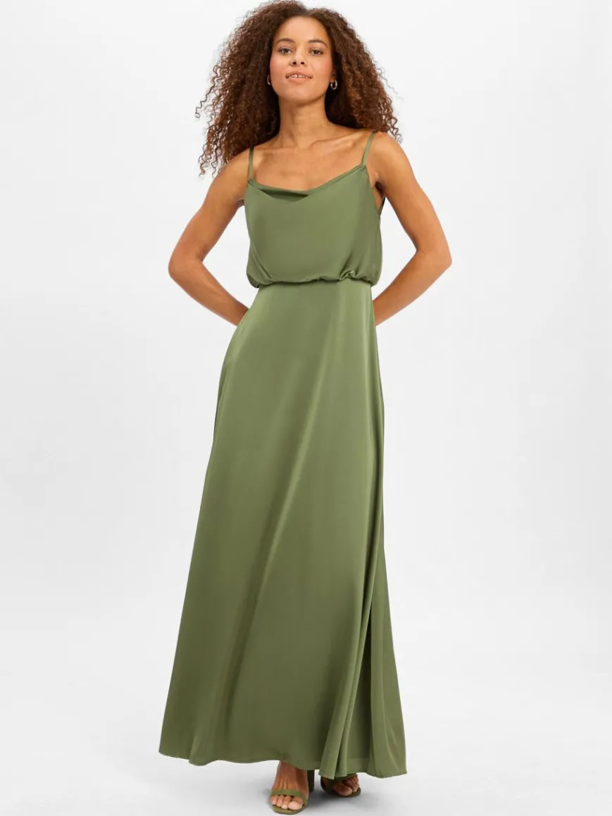 Hey Kyla Kleider*Damen Abendkleid oliv uni