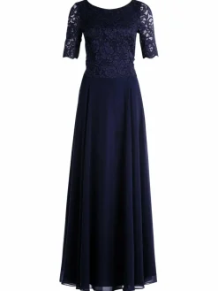 Vera Mont Kleider*Damen Abendkleid marine blau uni