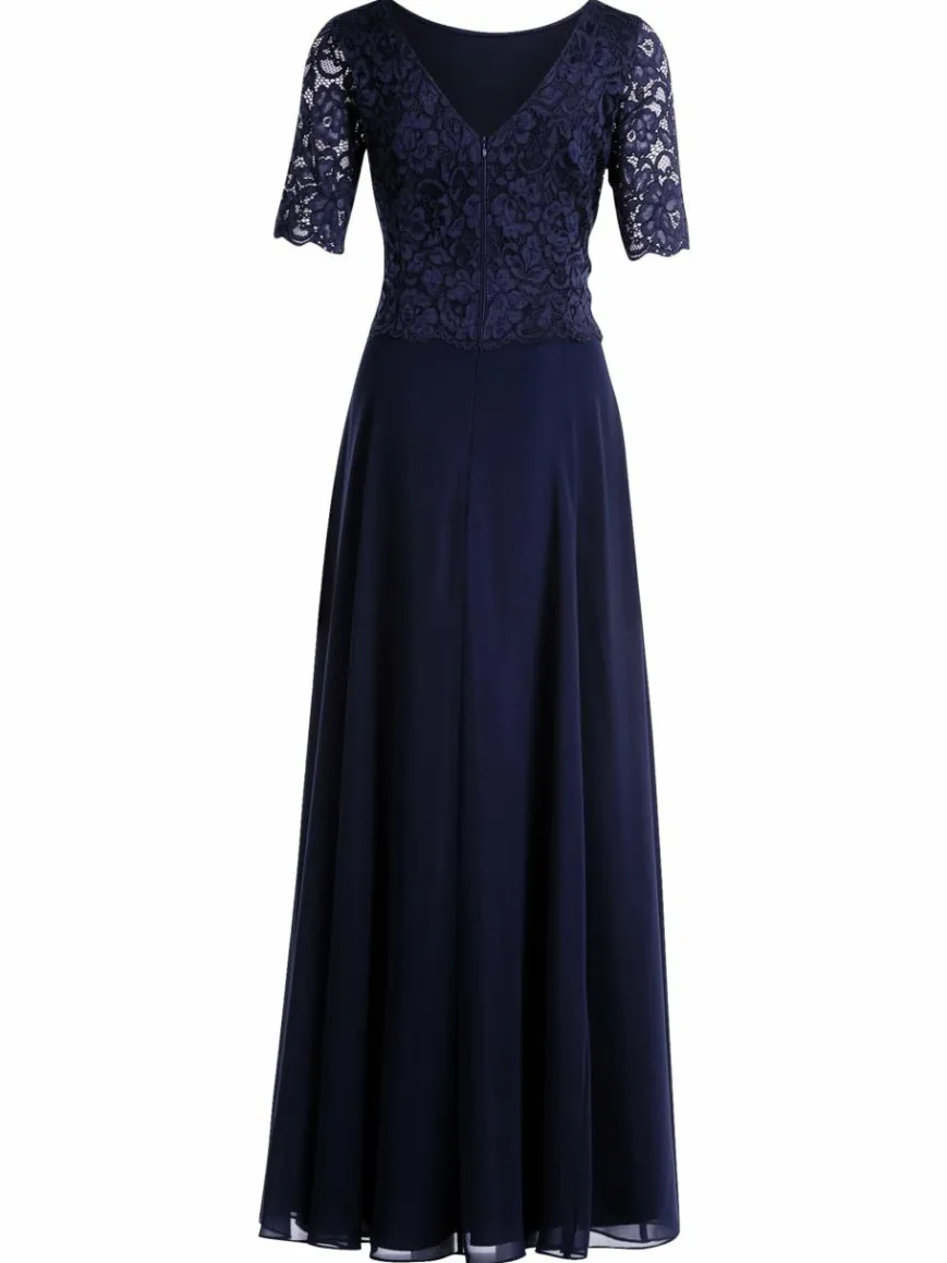 Vera Mont Kleider*Damen Abendkleid marine blau uni