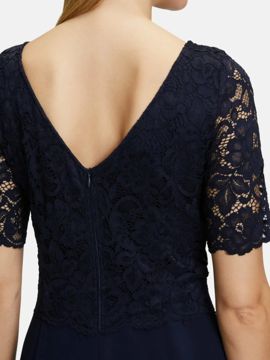 Vera Mont Kleider*Damen Abendkleid marine blau uni