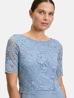 Vera Mont Kleider*Damen Abendkleid blau uni