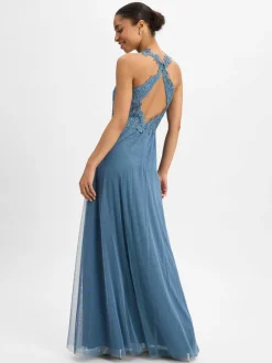 Suddenly Princess Kleider*Damen Abendkleid blau uni