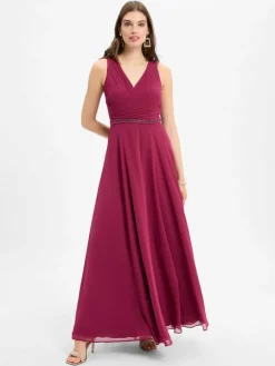 Vera Mont Kleider*Damen Abendkleid bordeaux uni