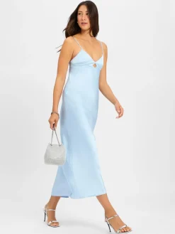 Marie Lund Kleider*Damen Abendkleid hellblau uni