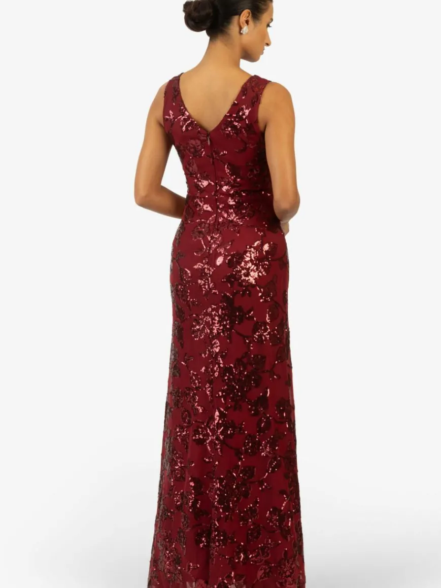 Kraimod Kleider*Damen Abendkleid bordeaux gemustert