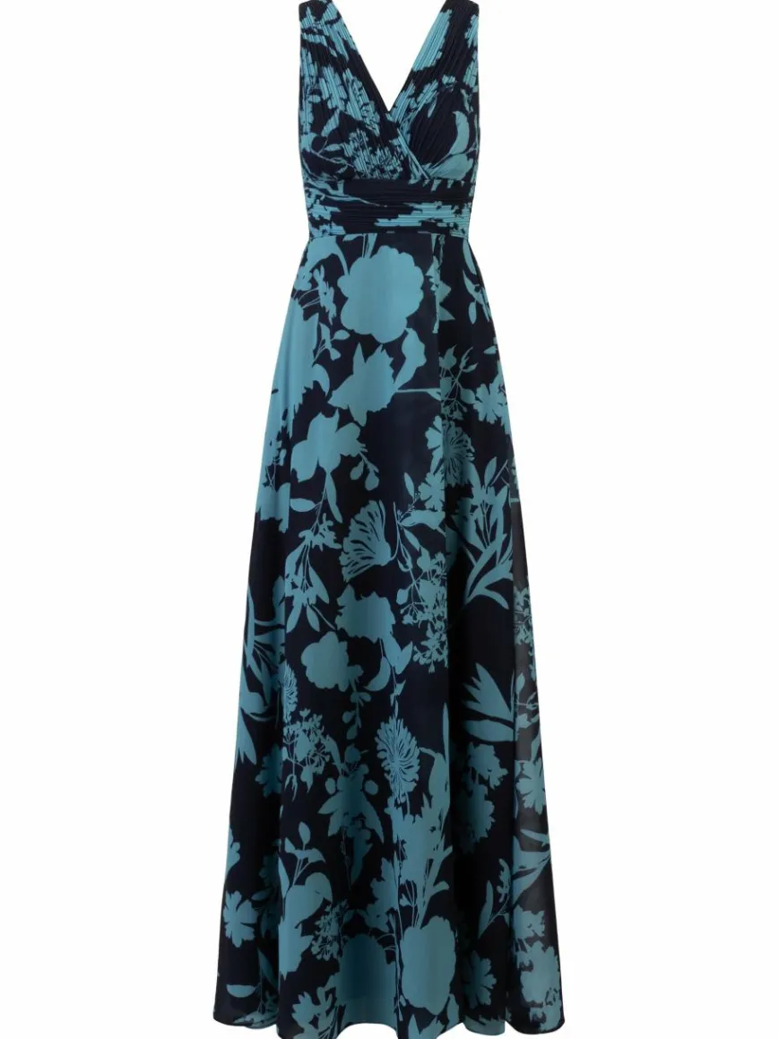 Kraimod Kleider*Damen Abendkleid marine gemustert