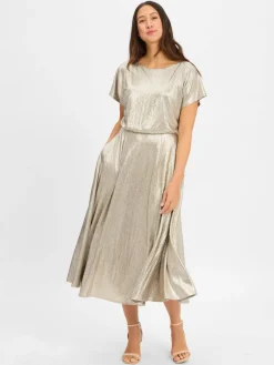 Swing Kleider*Damen Abendkleid gold silber uni