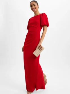 Swing Kleider*Damen Abendkleid rot uni