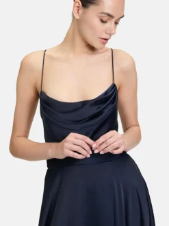 Vera Mont Kleider*Damen Abendkleid marine blau uni