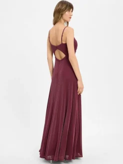 VM Kleider*Damen Abendkleid bordeaux uni