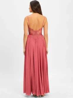 Luxuar Fashion Kleider*Damen Abendkleid rosenholz uni