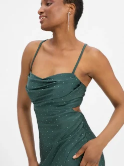 VM Kleider*Damen Abendkleid tanne uni