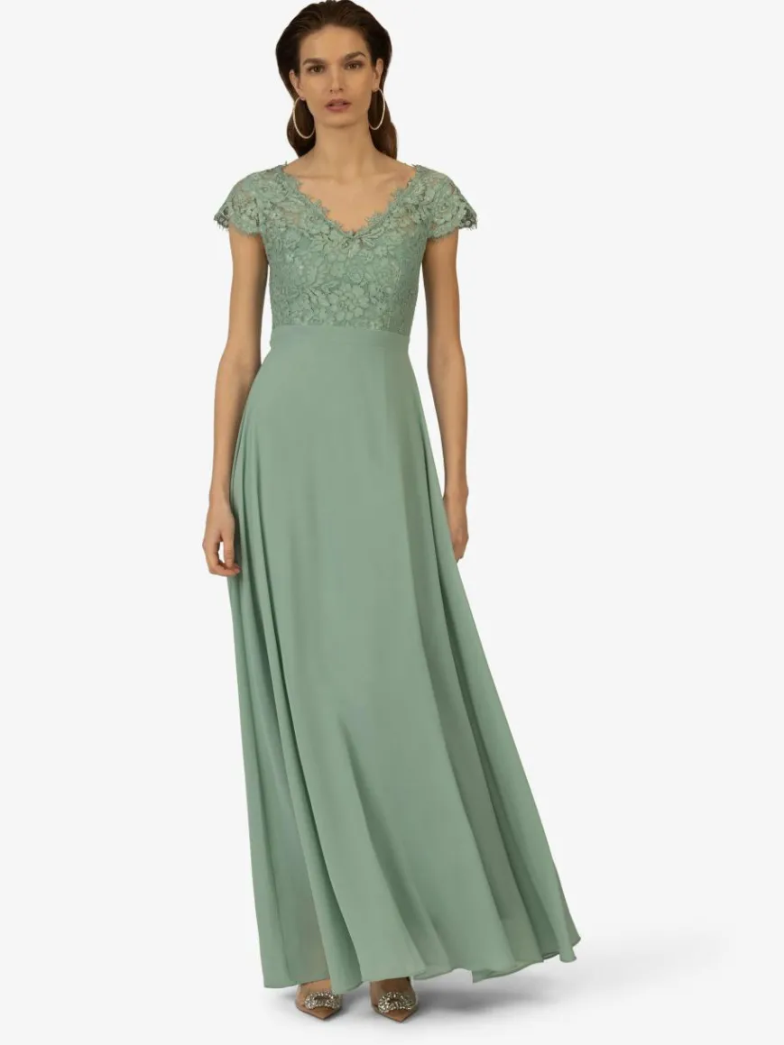 Kraimod Kleider*Damen Abendkleid grün uni