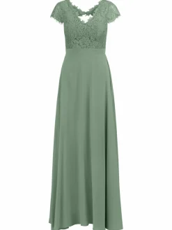 Kraimod Kleider*Damen Abendkleid grün uni