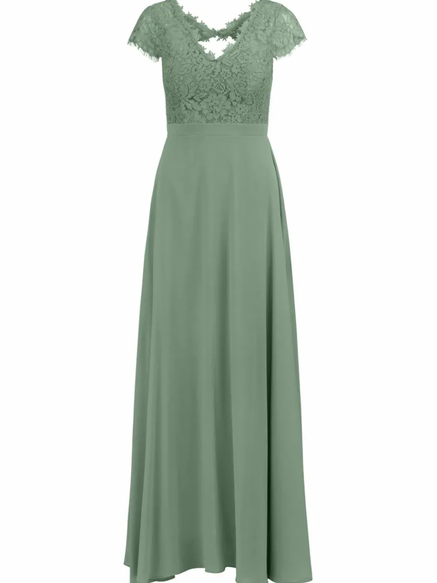 Kraimod Kleider*Damen Abendkleid grün uni