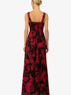 Kraimod Kleider*Damen Abendkleid rot gemustert