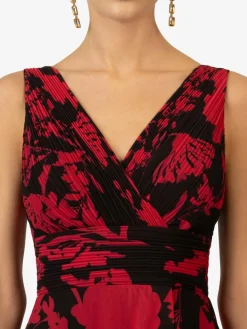 Kraimod Kleider*Damen Abendkleid rot gemustert