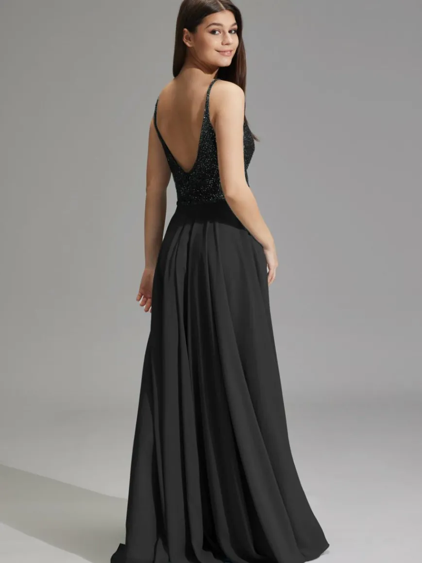 Hey Kyla Kleider*Damen Abendkleid schwarz uni