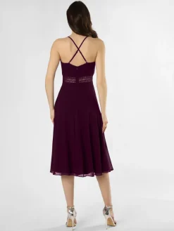 VM Kleider*Damen Abendkleid aubergine uni