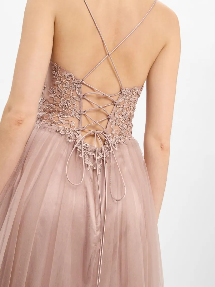 VM Kleider*Damen Abendkleid altrosa uni