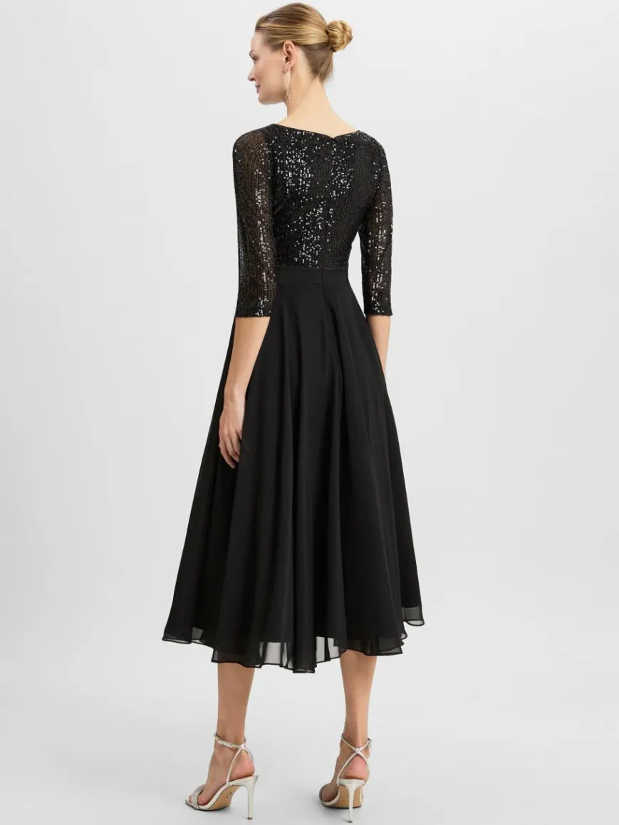 Swing Kleider*Damen Abendkleid schwarz uni