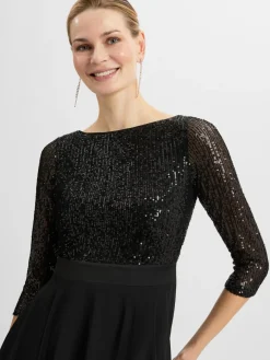 Swing Kleider*Damen Abendkleid schwarz uni
