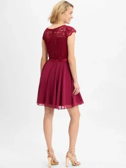 Swing Kleider*Damen Abendkleid bordeaux uni