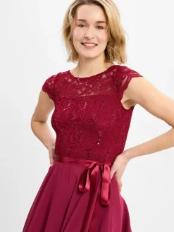 Swing Kleider*Damen Abendkleid bordeaux uni