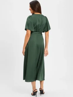 Marie Lund Kleider*Damen Abendkleid tanne uni