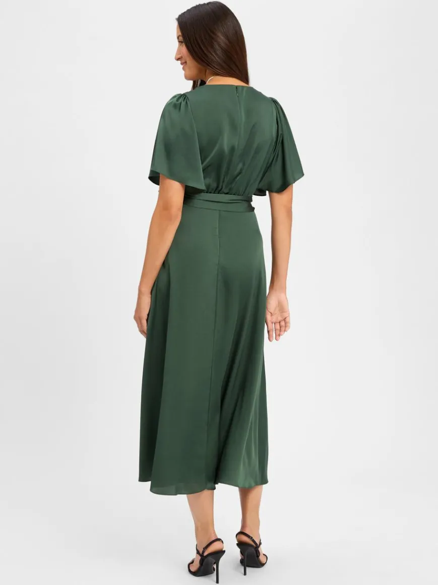 Marie Lund Kleider*Damen Abendkleid tanne uni