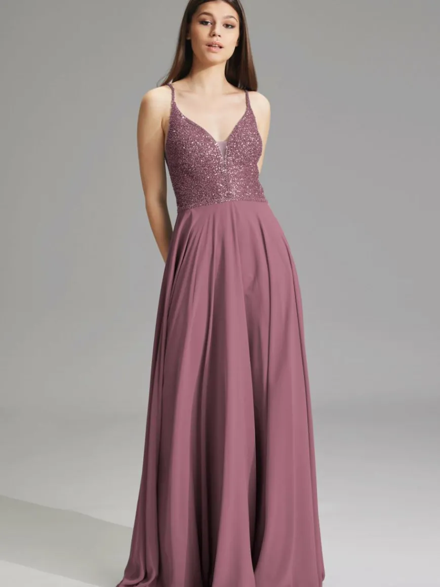 Hey Kyla Kleider*Damen Abendkleid rosenholz uni