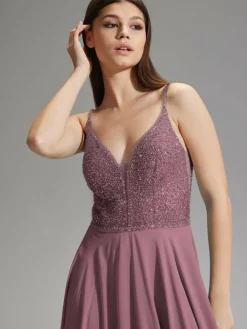 Hey Kyla Kleider*Damen Abendkleid rosenholz uni