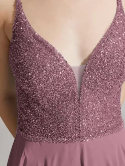 Hey Kyla Kleider*Damen Abendkleid rosenholz uni