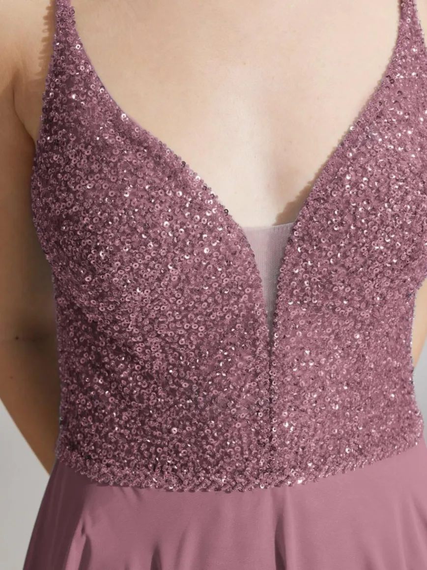 Hey Kyla Kleider*Damen Abendkleid rosenholz uni