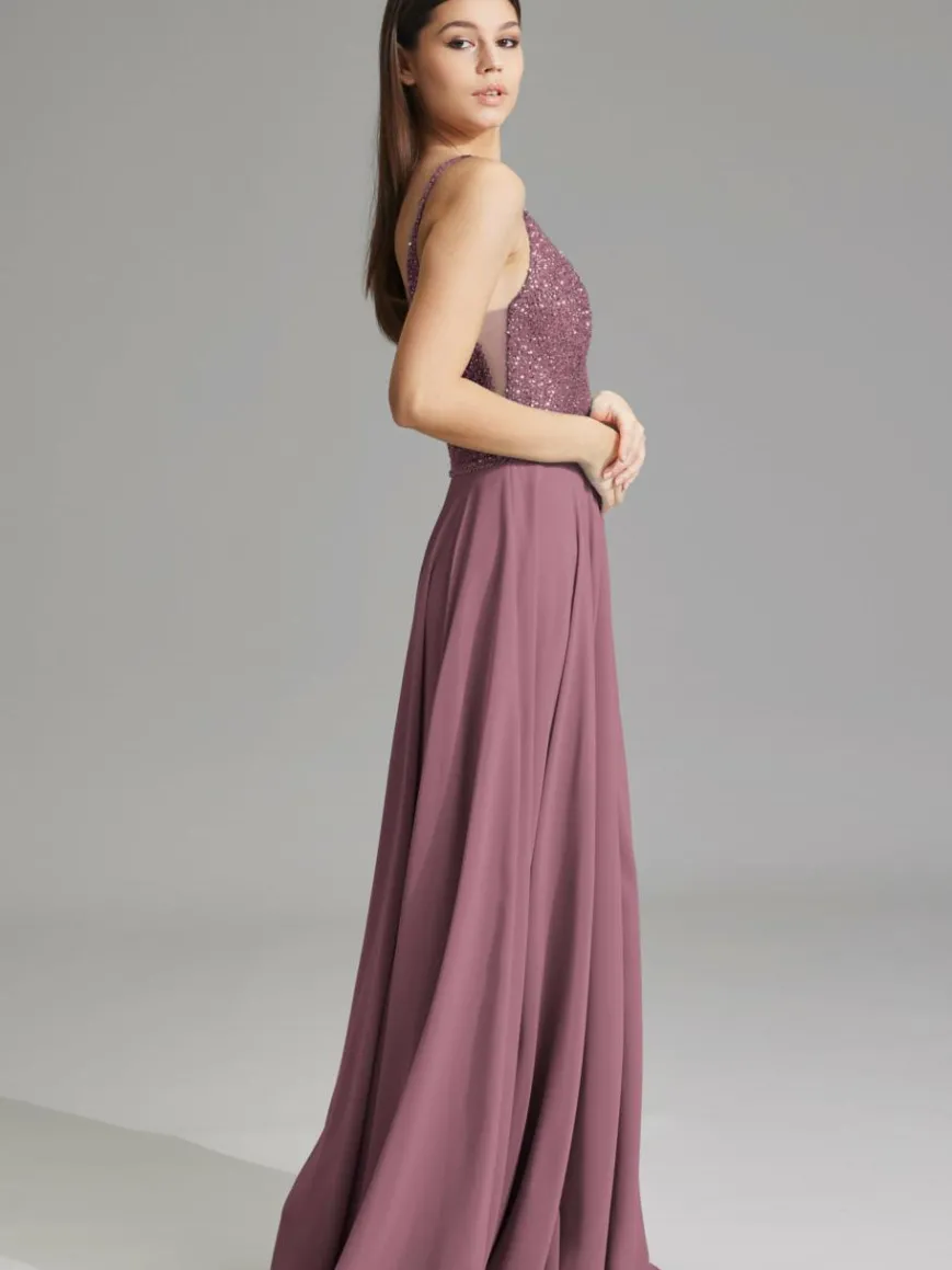 Hey Kyla Kleider*Damen Abendkleid rosenholz uni