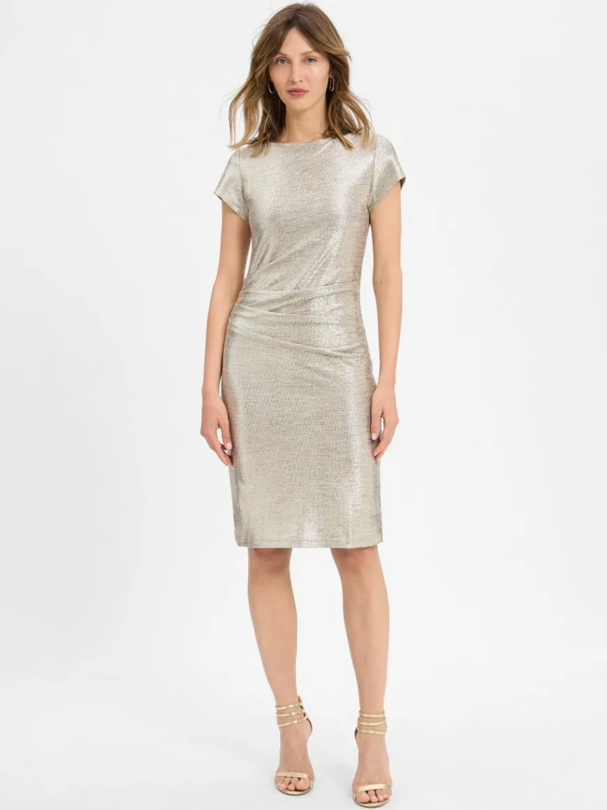 Swing Kleider*Damen Abendkleid gold uni