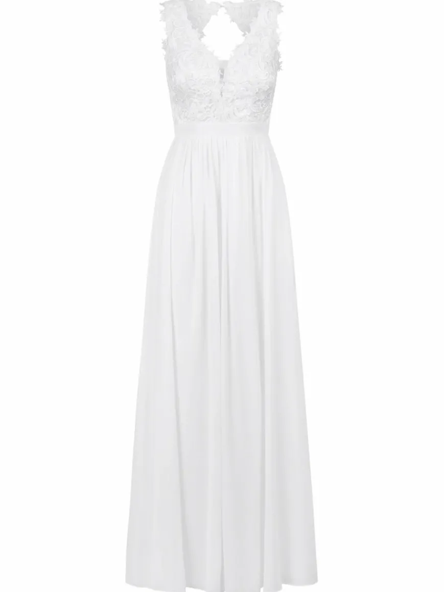 Kraimod Kleider*Damen Abendkleid weiß uni