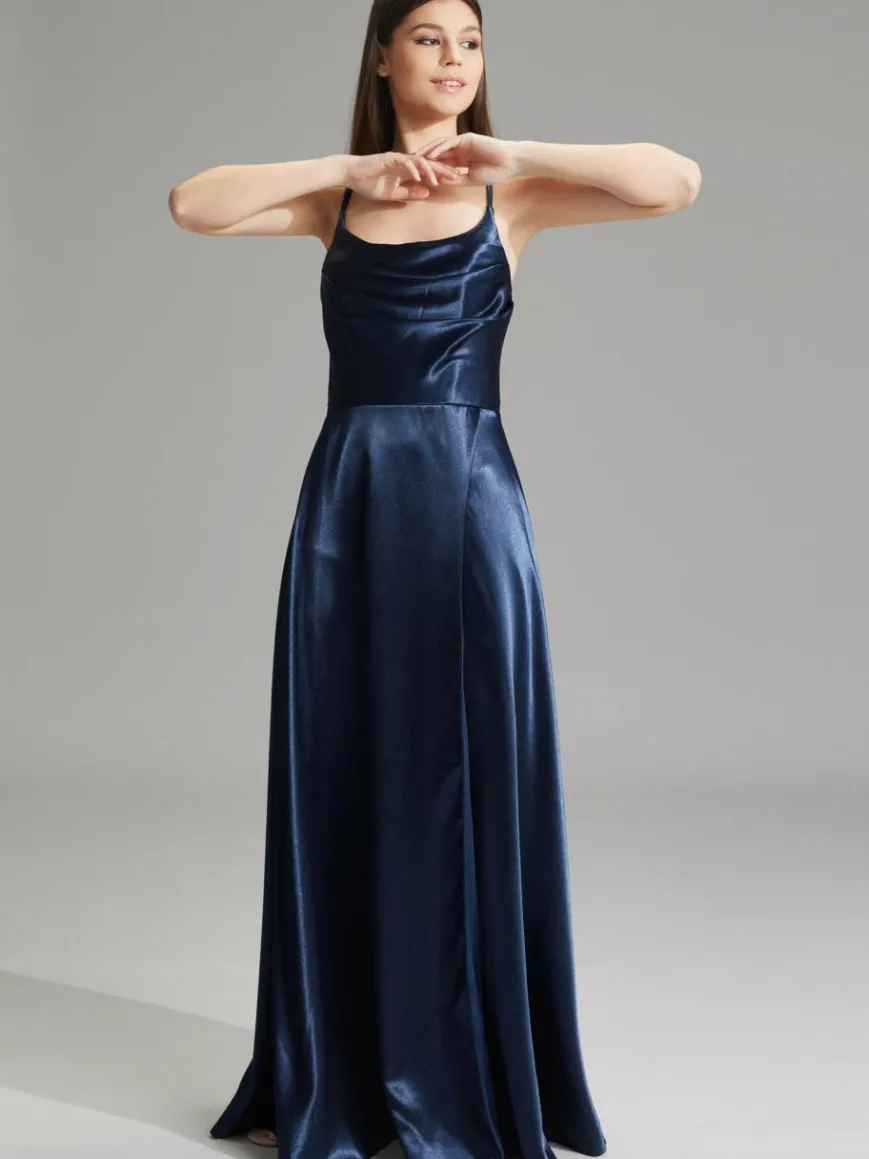 Hey Kyla Kleider*Damen Abendkleid marine uni