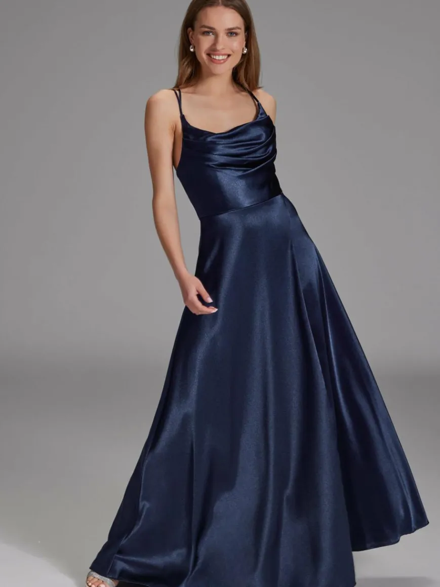 Hey Kyla Kleider*Damen Abendkleid marine uni