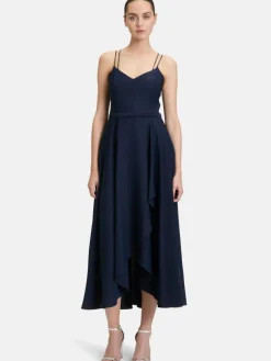 Vera Mont Kleider*Damen Abendkleid marine blau uni