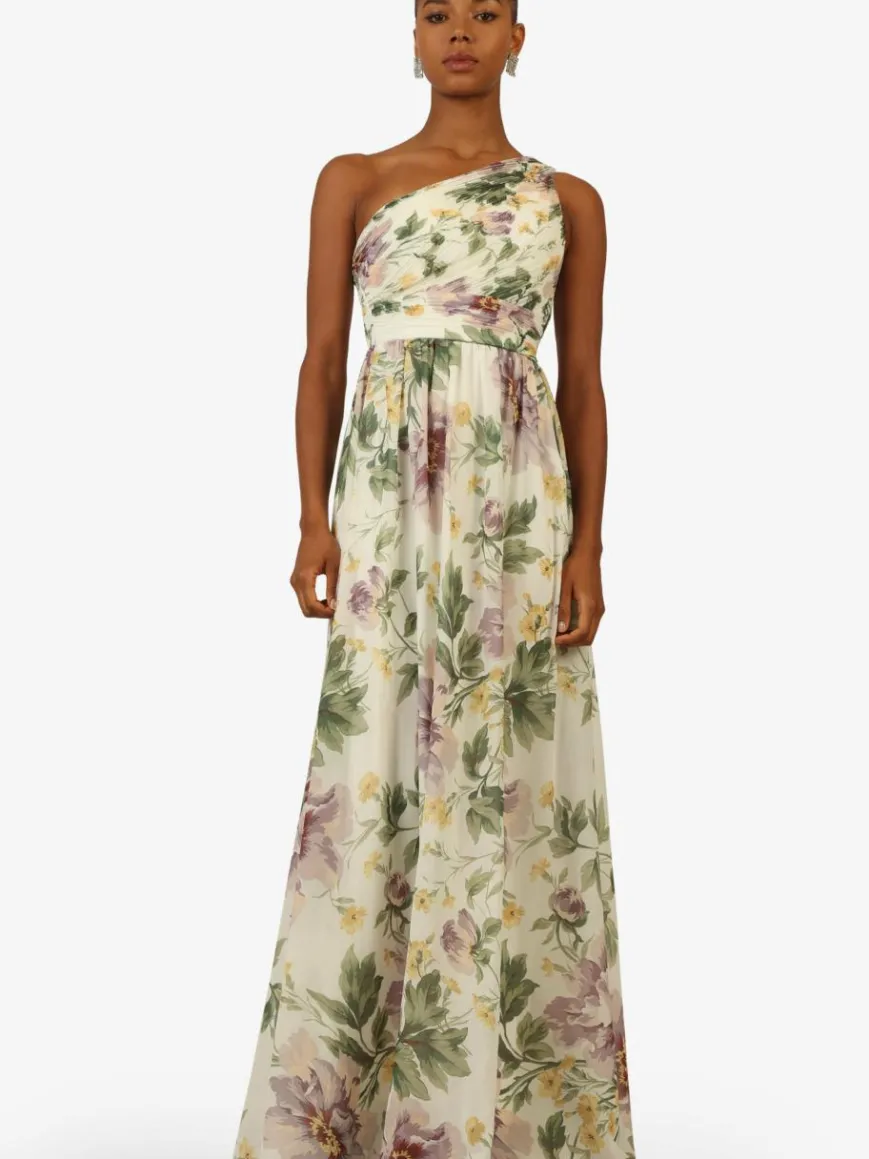 Kraimod Kleider*Damen Abendkleid grün gemustert