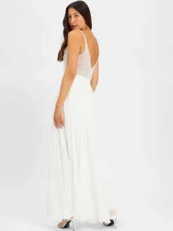 Hey Kyla Kleider*Damen Abendkleid weiß uni