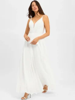 Hey Kyla Kleider*Damen Abendkleid weiß uni