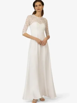 Kraimod Kleider*Damen Abendkleid weiß uni