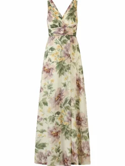 Kraimod Kleider*Damen Abendkleid grün gemustert