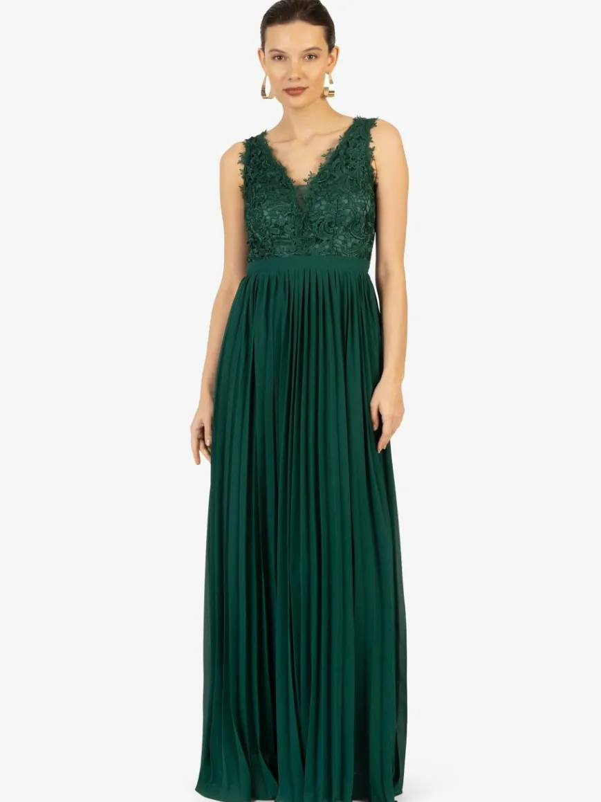 Kraimod Kleider*Damen Abendkleid grün gemustert