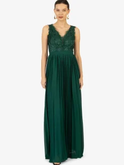 Kraimod Kleider*Damen Abendkleid grün gemustert