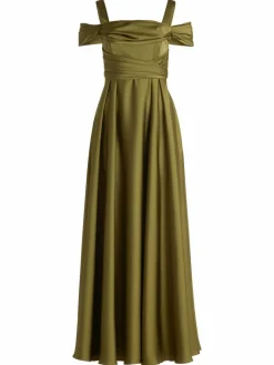 Vera Mont Kleider*Damen Abendkleid oliv uni