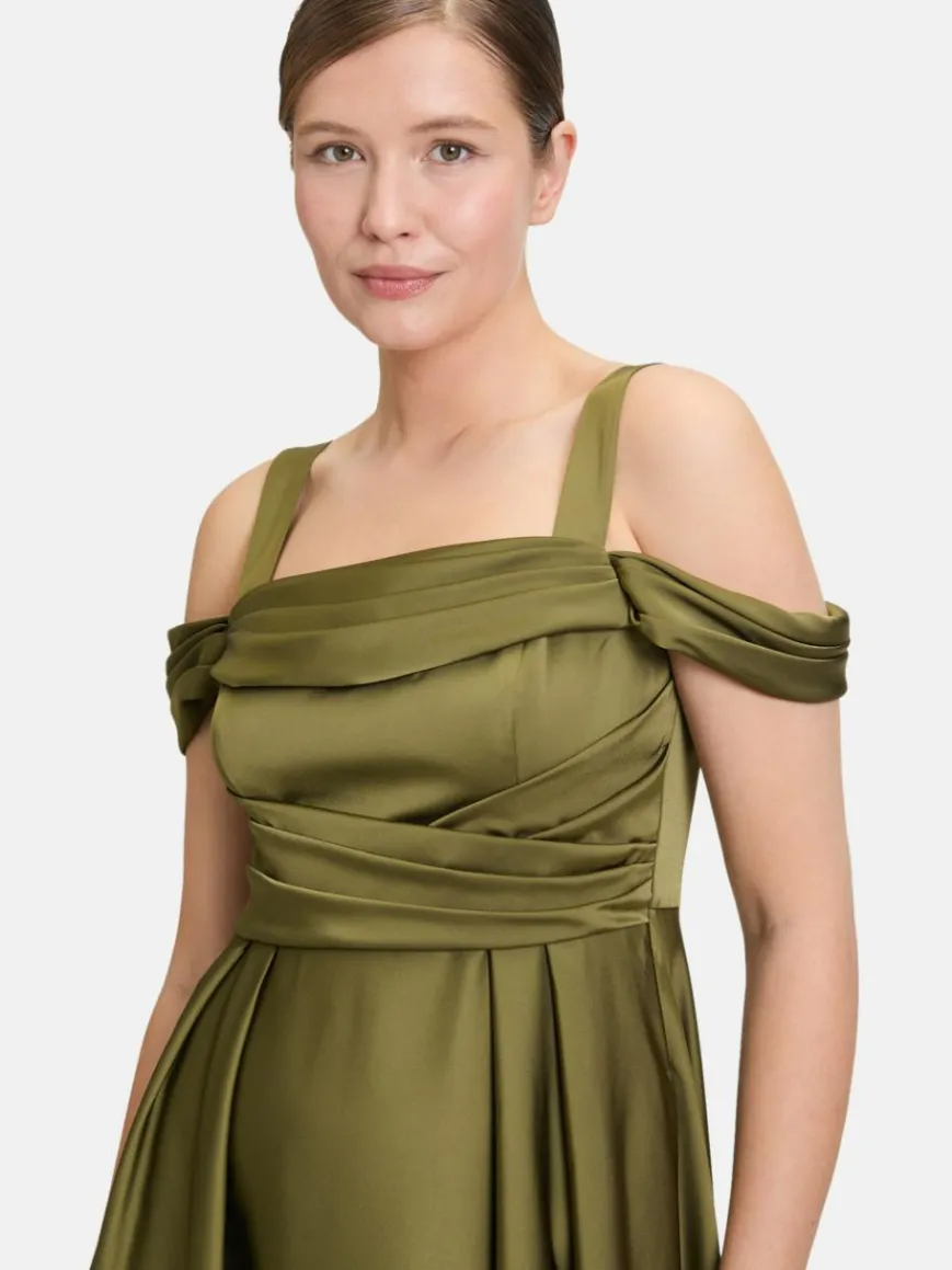 Vera Mont Kleider*Damen Abendkleid oliv uni